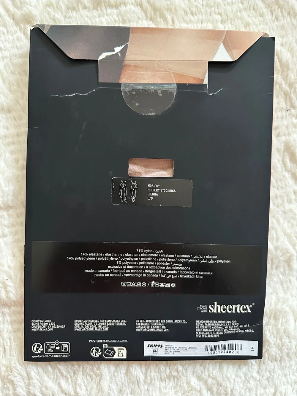 SKIMS Sheer Hosiery Shapewear Cropped Legging NEW